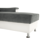 Casa si Gradina - Mobilier - Canapele si coltare - Coltare - Coltar mic, piele ecologica alb/material textil gri, model dreapta, SANTIAGO Coltar MIC - Infinity.ro