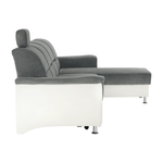 Casa si Gradina - Mobilier - Canapele si coltare - Coltare - Coltar mic, piele ecologica alb/material textil gri, model dreapta, SANTIAGO Coltar MIC - Infinity.ro