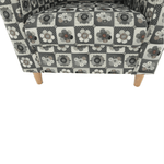 Casa si Gradina - Mobilier - Scaune si fotolii - Fotolii - Fotoliu cu taburet, material textil in stilul patchwork N1, ASTRID - Infinity.ro