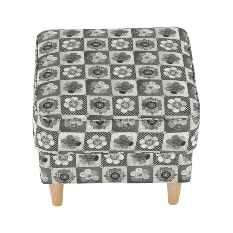 Casa si Gradina - Mobilier - Scaune si fotolii - Fotolii - Fotoliu cu taburet, material textil in stilul patchwork N1, ASTRID - Infinity.ro