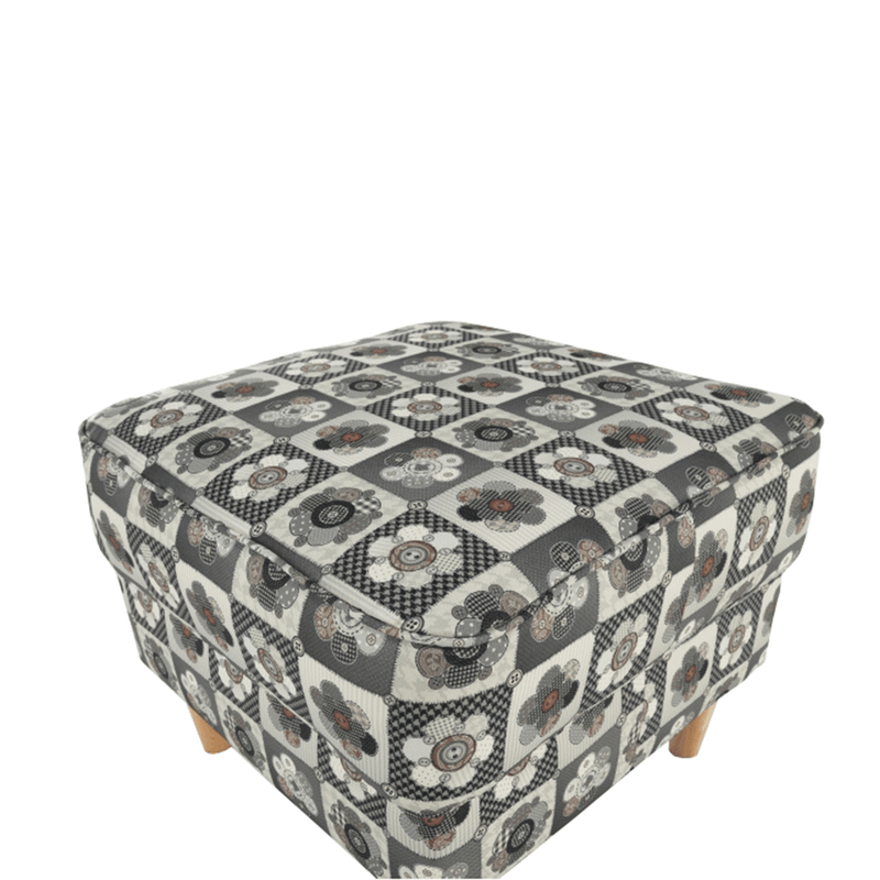 Casa si Gradina - Mobilier - Scaune si fotolii - Fotolii - Fotoliu cu taburet, material textil in stilul patchwork N1, ASTRID - Infinity.ro