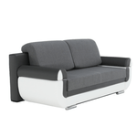 Casa si Gradina - Mobilier - Canapele si coltare - Canapele - Canapea, piele ecologica alba+gri/material textil gri, KARDYN - Infinity.ro