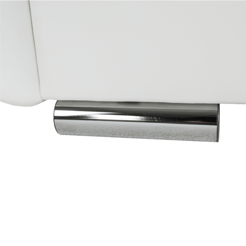 Casa si Gradina - Mobilier - Canapele si coltare - Canapele - Canapea, piele ecologica alba+gri/material textil gri, KARDYN - Infinity.ro