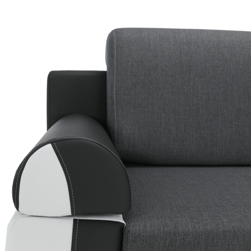 Casa si Gradina - Mobilier - Canapele si coltare - Canapele - Canapea, piele ecologica alba+gri/material textil gri, KARDYN - Infinity.ro