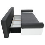 Casa si Gradina - Mobilier - Canapele si coltare - Canapele - Canapea, piele ecologica alba+gri/material textil gri, KARDYN - Infinity.ro