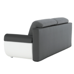 Casa si Gradina - Mobilier - Canapele si coltare - Canapele - Canapea, piele ecologica alba+gri/material textil gri, KARDYN - Infinity.ro