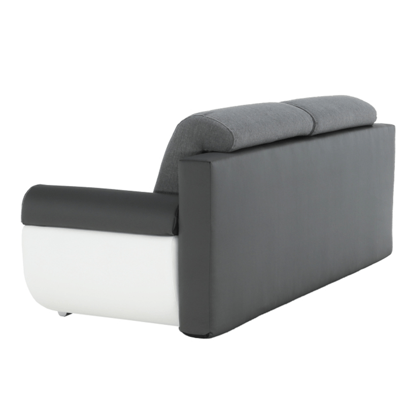 Casa si Gradina - Mobilier - Canapele si coltare - Canapele - Canapea, piele ecologica alba+gri/material textil gri, KARDYN - Infinity.ro