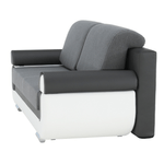 Casa si Gradina - Mobilier - Canapele si coltare - Canapele - Canapea, piele ecologica alba+gri/material textil gri, KARDYN - Infinity.ro