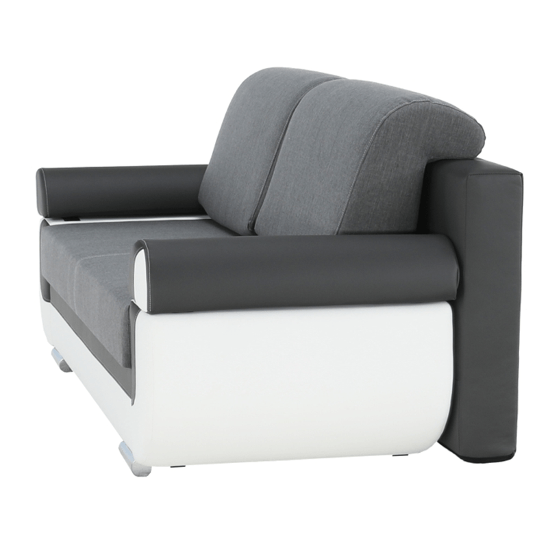 Casa si Gradina - Mobilier - Canapele si coltare - Canapele - Canapea, piele ecologica alba+gri/material textil gri, KARDYN - Infinity.ro