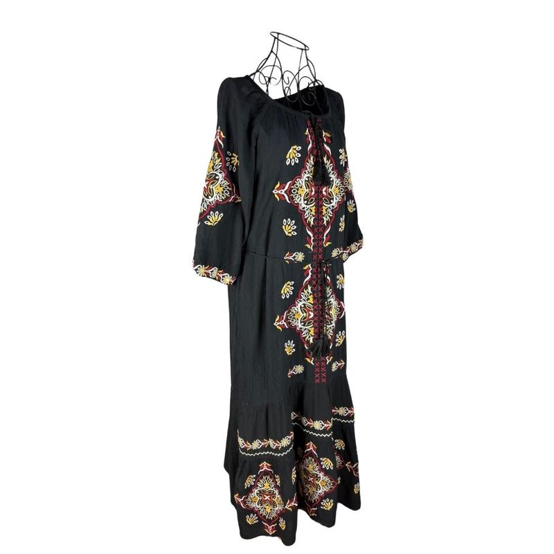 Fashion, accesorii si bijuterii - Femei - Imbracaminte femei - Rochii femei - Rochie dama casual RL25 negru/galben , marimea XL - Infinity.ro