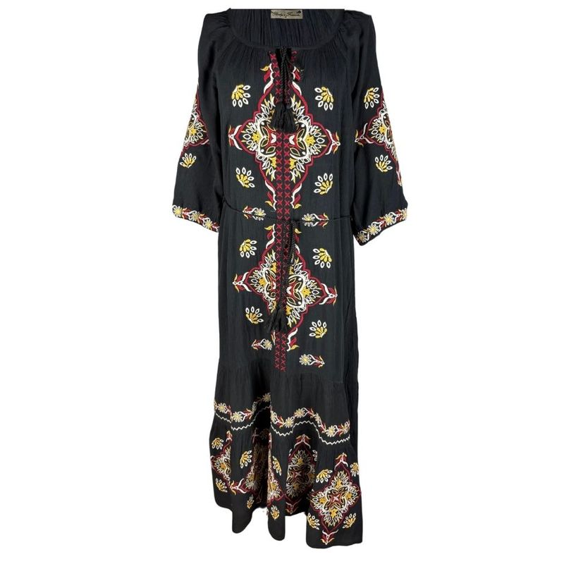 Fashion, accesorii si bijuterii - Femei - Imbracaminte femei - Rochii femei - Rochie dama casual RL25 negru/galben , marimea XL - Infinity.ro