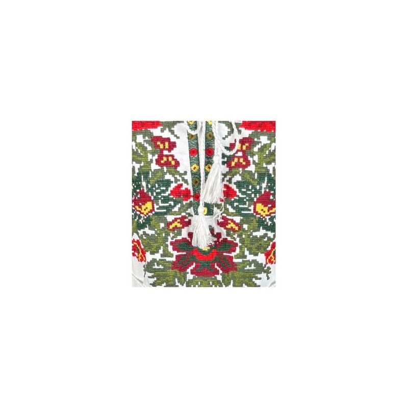 Fashion, accesorii si bijuterii - Femei - Imbracaminte femei - Rochii femei - Rochie traditionala dama RL25 alb/verde , marimea S - Infinity.ro