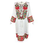 Fashion, accesorii si bijuterii - Femei - Imbracaminte femei - Rochii femei - Rochie traditionala dama RL25 alb/verde , marimea 2XL - Infinity.ro