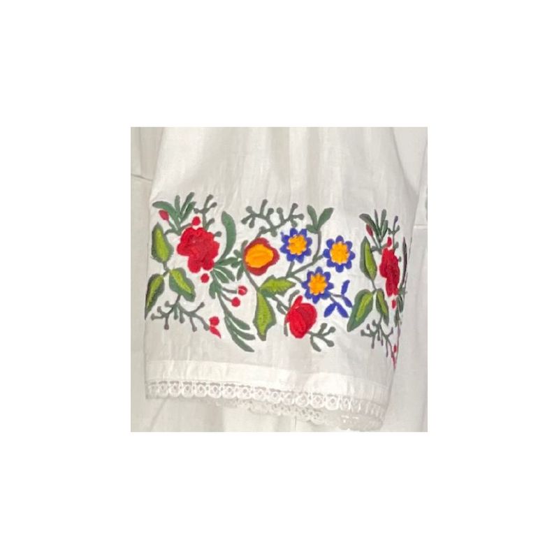 Fashion, accesorii si bijuterii - Femei - Imbracaminte femei - Rochii femei - Rochie traditionala dama R24, alb/verde , marimea S - Infinity.ro