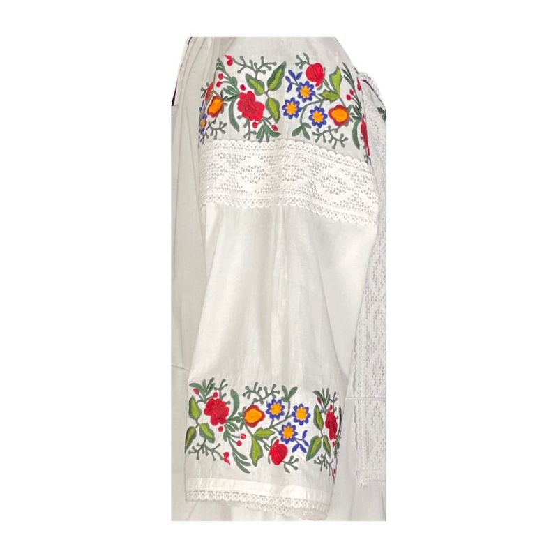 Fashion, accesorii si bijuterii - Femei - Imbracaminte femei - Rochii femei - Rochie traditionala dama R24, alb/verde , marimea S - Infinity.ro