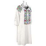 Fashion, accesorii si bijuterii - Femei - Imbracaminte femei - Rochii femei - Rochie traditionala dama R24, alb/mov , marimea S - Infinity.ro