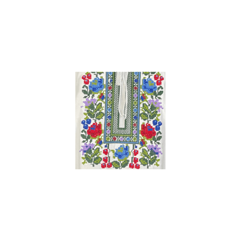 Fashion, accesorii si bijuterii - Femei - Imbracaminte femei - Rochii femei - Rochie traditionala dama R24, alb/mov , marimea S - Infinity.ro