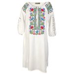 Fashion, accesorii si bijuterii - Femei - Imbracaminte femei - Rochii femei - Rochie traditionala dama R24, alb/mov , marimea S - Infinity.ro