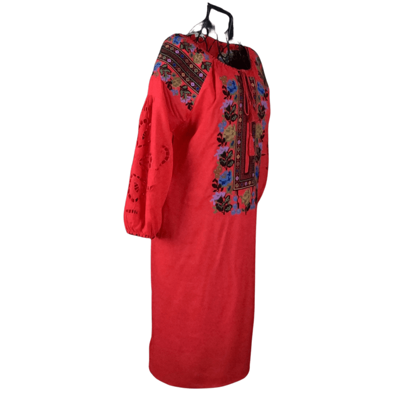 Fashion, accesorii si bijuterii - Femei - Imbracaminte femei - Rochii femei - Rochie traditionala R24, rosu , marimea S - Infinity.ro
