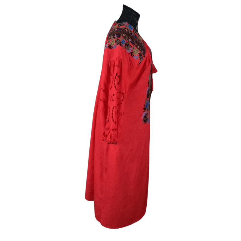 Fashion, accesorii si bijuterii - Femei - Imbracaminte femei - Rochii femei - Rochie traditionala R24, rosu , marimea XL - Infinity.ro