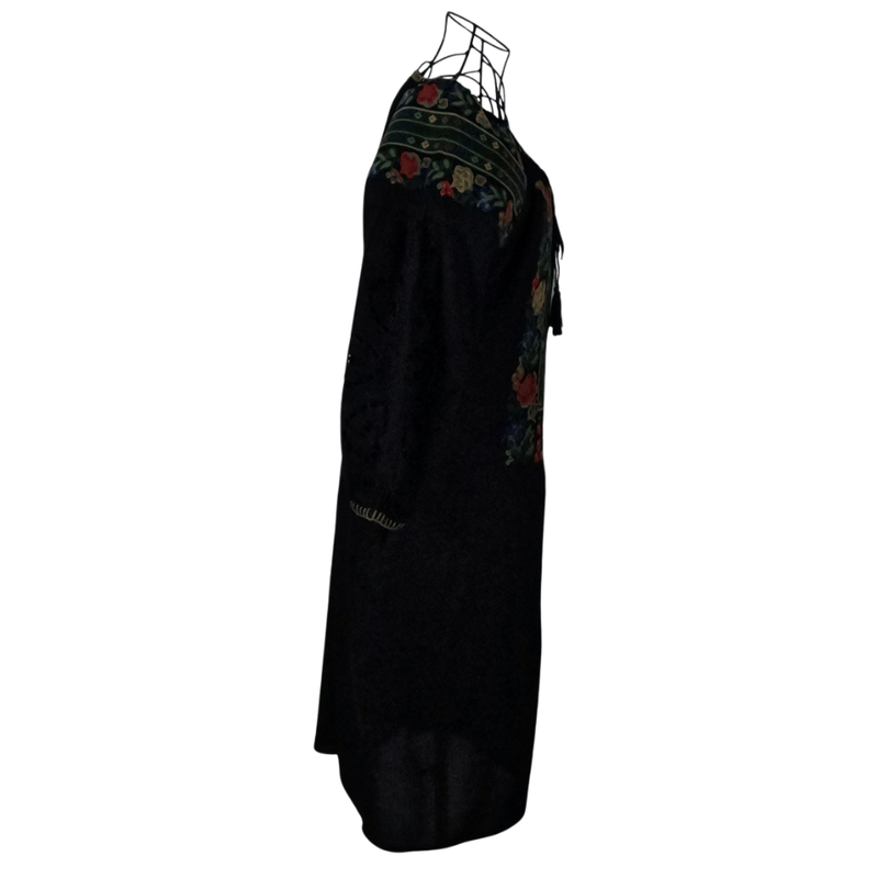 Fashion, accesorii si bijuterii - Femei - Imbracaminte femei - Rochii femei - Rochie traditionala R24, negru/albastru , marimea S - Infinity.ro