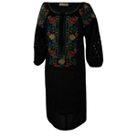Fashion, accesorii si bijuterii - Femei - Imbracaminte femei - Rochii femei - Rochie traditionala R24, negru/albastru , marimea XL - Infinity.ro
