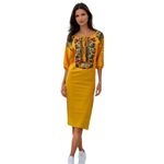Fashion, accesorii si bijuterii - Femei - Imbracaminte femei - Rochii femei - Rochie traditionala dama R, galben , marimea S - Infinity.ro