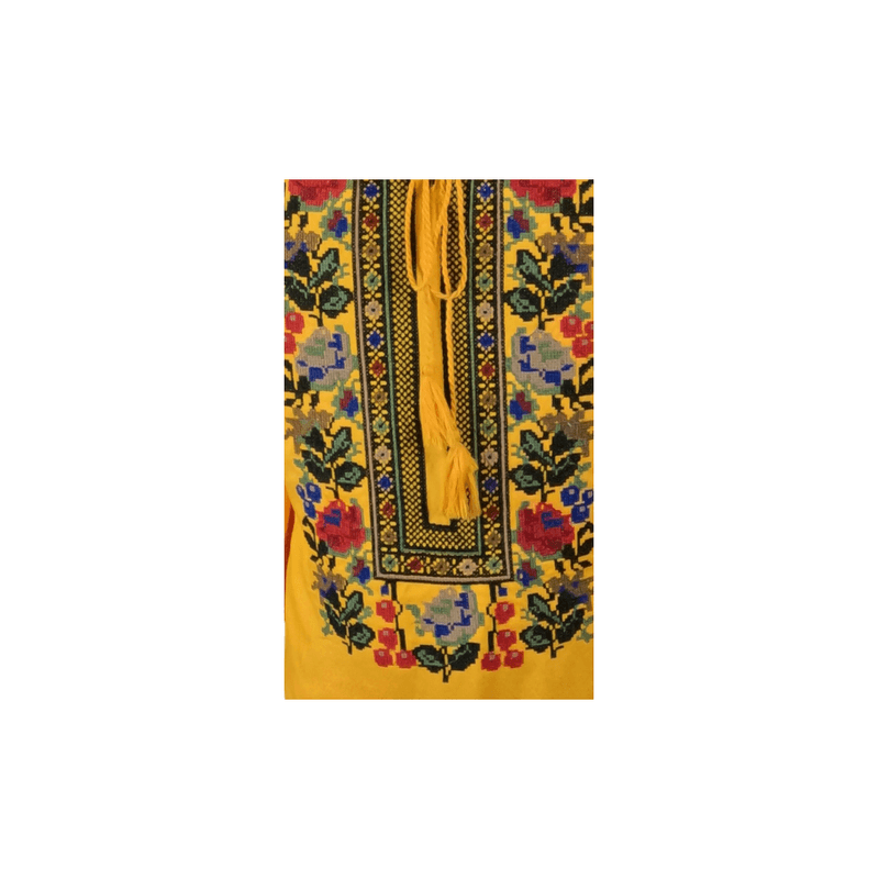 Fashion, accesorii si bijuterii - Femei - Imbracaminte femei - Rochii femei - Rochie traditionala dama R, galben , marimea S - Infinity.ro