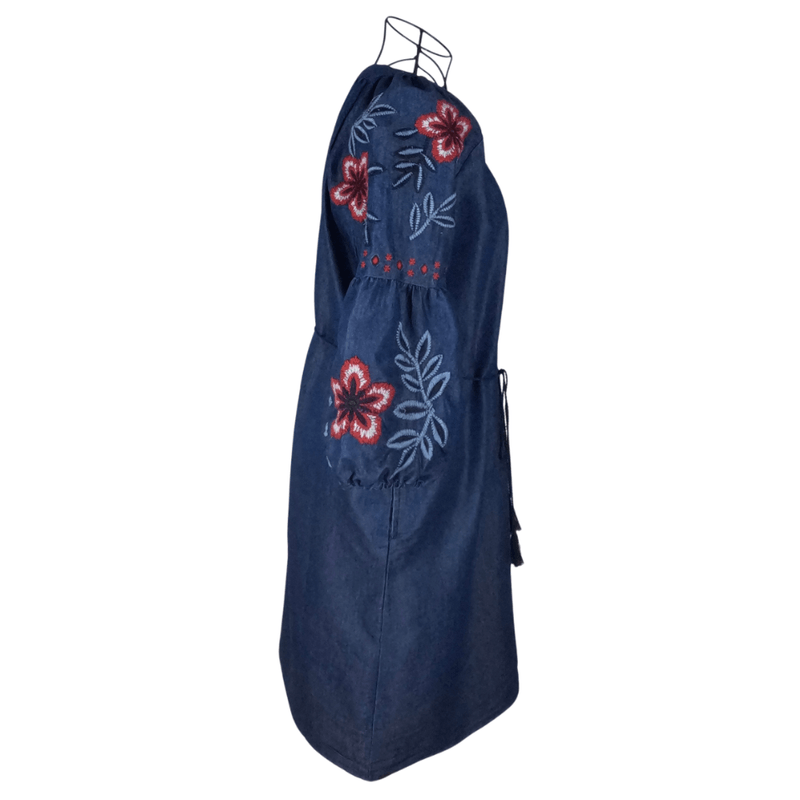 Fashion, accesorii si bijuterii - Femei - Imbracaminte femei - Rochii femei - Rochie traditionala dama R, albastru/rosu , marimea S - Infinity.ro