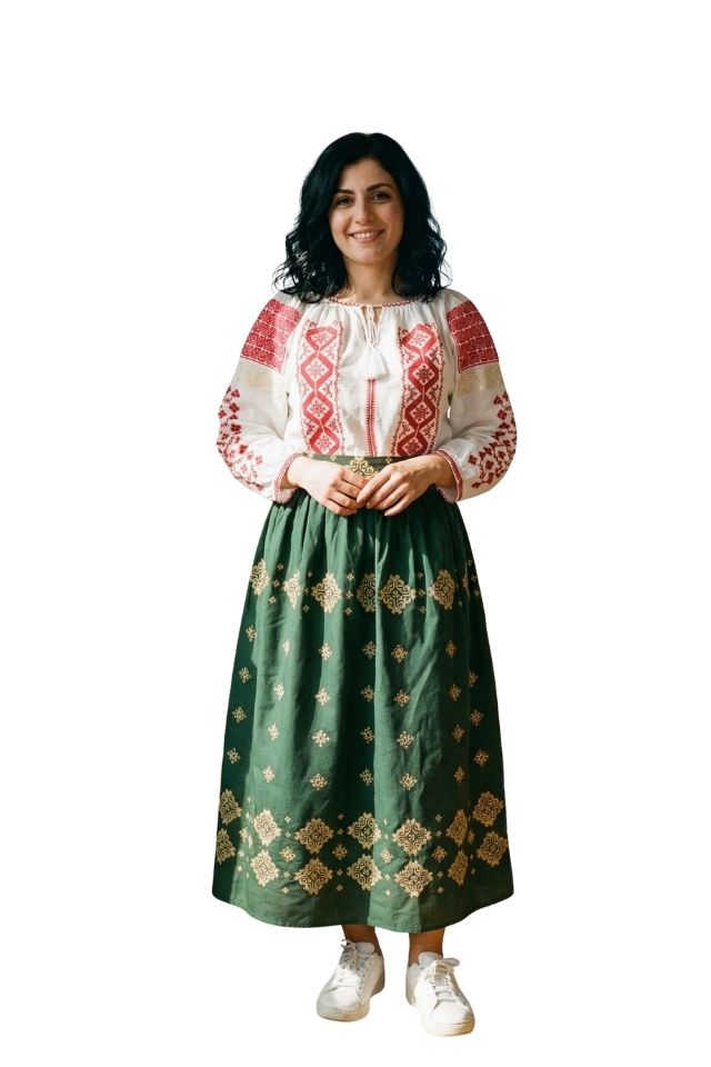 Fusta dama A26 verde , marime S