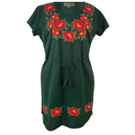 Fashion, accesorii si bijuterii - Femei - Imbracaminte femei - Rochii femei - Rochie casual dama R777, verde/rosu , marime L, verde/rosu - Infinity.ro