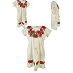 Fashion, accesorii si bijuterii - Femei - Imbracaminte femei - Rochii femei - Rochie casual dama R777,  bej/rosu , marime L, bej/rosu - Infinity.ro