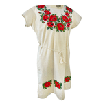 Fashion, accesorii si bijuterii - Femei - Imbracaminte femei - Rochii femei - Rochie casual dama R777,  bej/rosu , marime L, bej/rosu - Infinity.ro