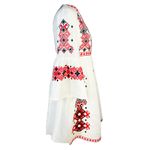 Fashion, accesorii si bijuterii - Femei - Imbracaminte femei - Rochii femei - Rochie casual dama R777, alb laptos/rosu , marime S, alb laptos/rosu - Infinity.ro