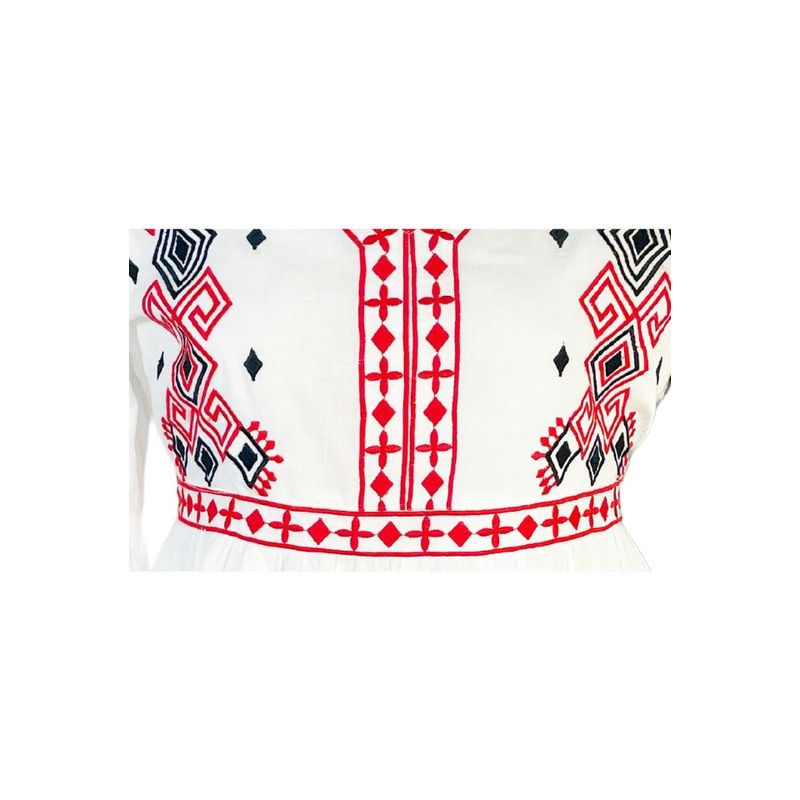 Fashion, accesorii si bijuterii - Femei - Imbracaminte femei - Rochii femei - Rochie casual dama R777, alb laptos/rosu , marime S, alb laptos/rosu - Infinity.ro