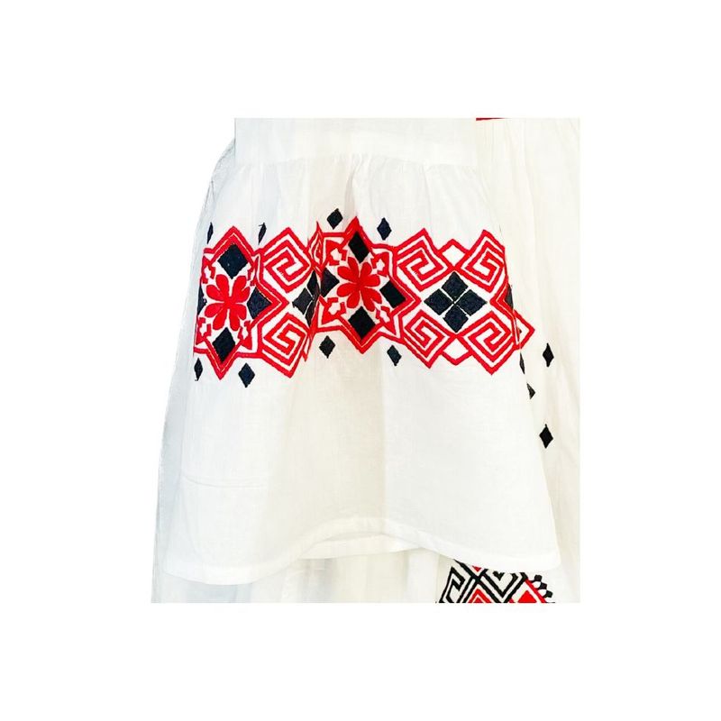 Fashion, accesorii si bijuterii - Femei - Imbracaminte femei - Rochii femei - Rochie casual dama R777, alb laptos/rosu , marime S, alb laptos/rosu - Infinity.ro