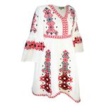 Fashion, accesorii si bijuterii - Femei - Imbracaminte femei - Rochii femei - Rochie casual dama R777, alb laptos/rosu , marime S, alb laptos/rosu - Infinity.ro