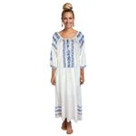 Fashion, accesorii si bijuterii - Femei - Imbracaminte femei - Rochii femei - Rochie dama S25 alb/albastru , marimea L - Infinity.ro