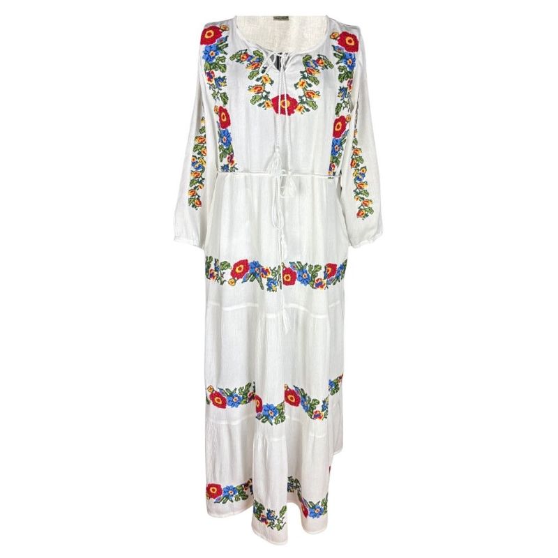 Fashion, accesorii si bijuterii - Femei - Imbracaminte femei - Rochii femei - Rochie dama S25 alb/galben , marimea M - Infinity.ro