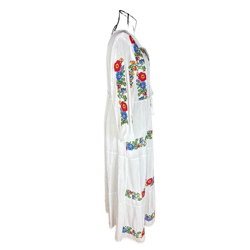 Fashion, accesorii si bijuterii - Femei - Imbracaminte femei - Rochii femei - Rochie dama S25 alb/galben , marimea M - Infinity.ro