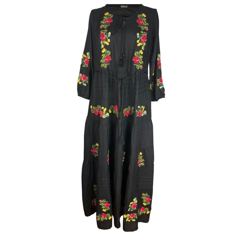Fashion, accesorii si bijuterii - Femei - Imbracaminte femei - Rochii femei - Rochie dama S25 negru/galben , marimea 3XL - Infinity.ro