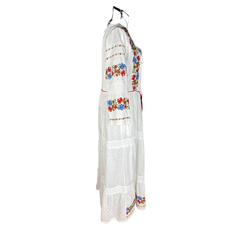 Fashion, accesorii si bijuterii - Femei - Imbracaminte femei - Rochii femei - Rochie dama S25 alb/verde , marimea S - Infinity.ro