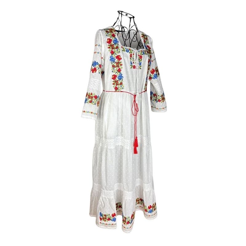 Fashion, accesorii si bijuterii - Femei - Imbracaminte femei - Rochii femei - Rochie dama S25 alb/verde , marimea XL - Infinity.ro