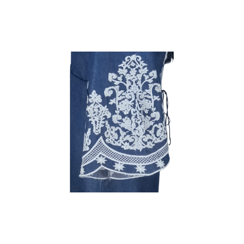 Fashion, accesorii si bijuterii - Femei - Imbracaminte femei - Rochii femei - Rochie traditionala dama R, albastru/alb , marimea 2XL - Infinity.ro
