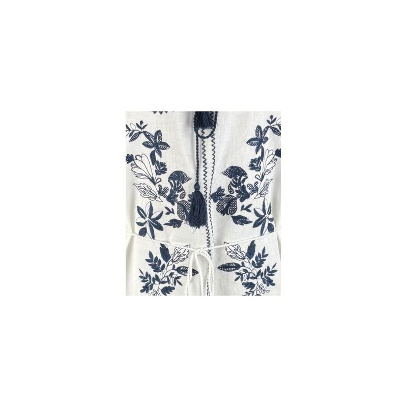 Fashion, accesorii si bijuterii - Femei - Imbracaminte femei - Rochii femei - Rochie traditionala dama R25 alb/albastru , marimea M - Infinity.ro
