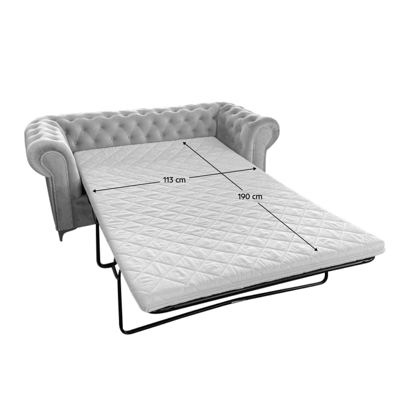 Casa si Gradina - Mobilier - Canapele si coltare - Canapele - Canapea extensibila de lux 2 locuri, stofa gri deschis Velvet, ROMANO - Infinity.ro