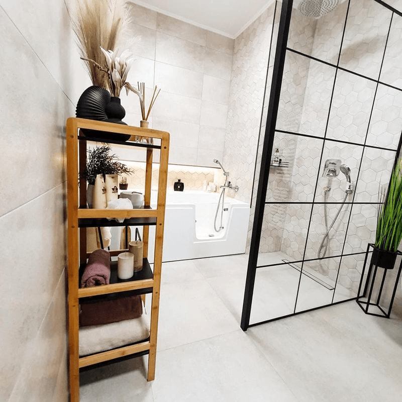 Casa si Gradina - Mobilier - Biblioteci si rafturi - Rafturi - Etajera cu 4 rafturi, natural / negru, NAOKO - Infinity.ro