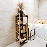 Casa si Gradina - Mobilier - Biblioteci si rafturi - Rafturi - Etajera cu 4 rafturi, natural / negru, NAOKO - Infinity.ro