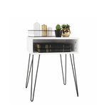 Casa si Gradina - Mobilier - Comode si corpuri - Noptiere - Noptiera / masa, alb / negru, HONEJ - Infinity.ro