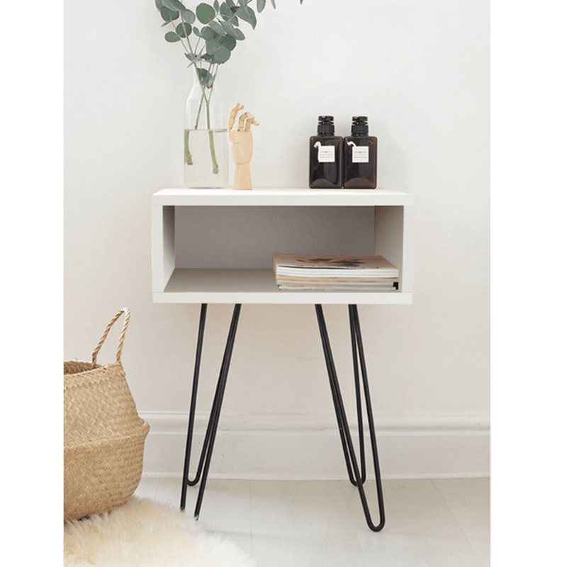 Casa si Gradina - Mobilier - Comode si corpuri - Noptiere - Noptiera / masa, alb / negru, HONEJ - Infinity.ro